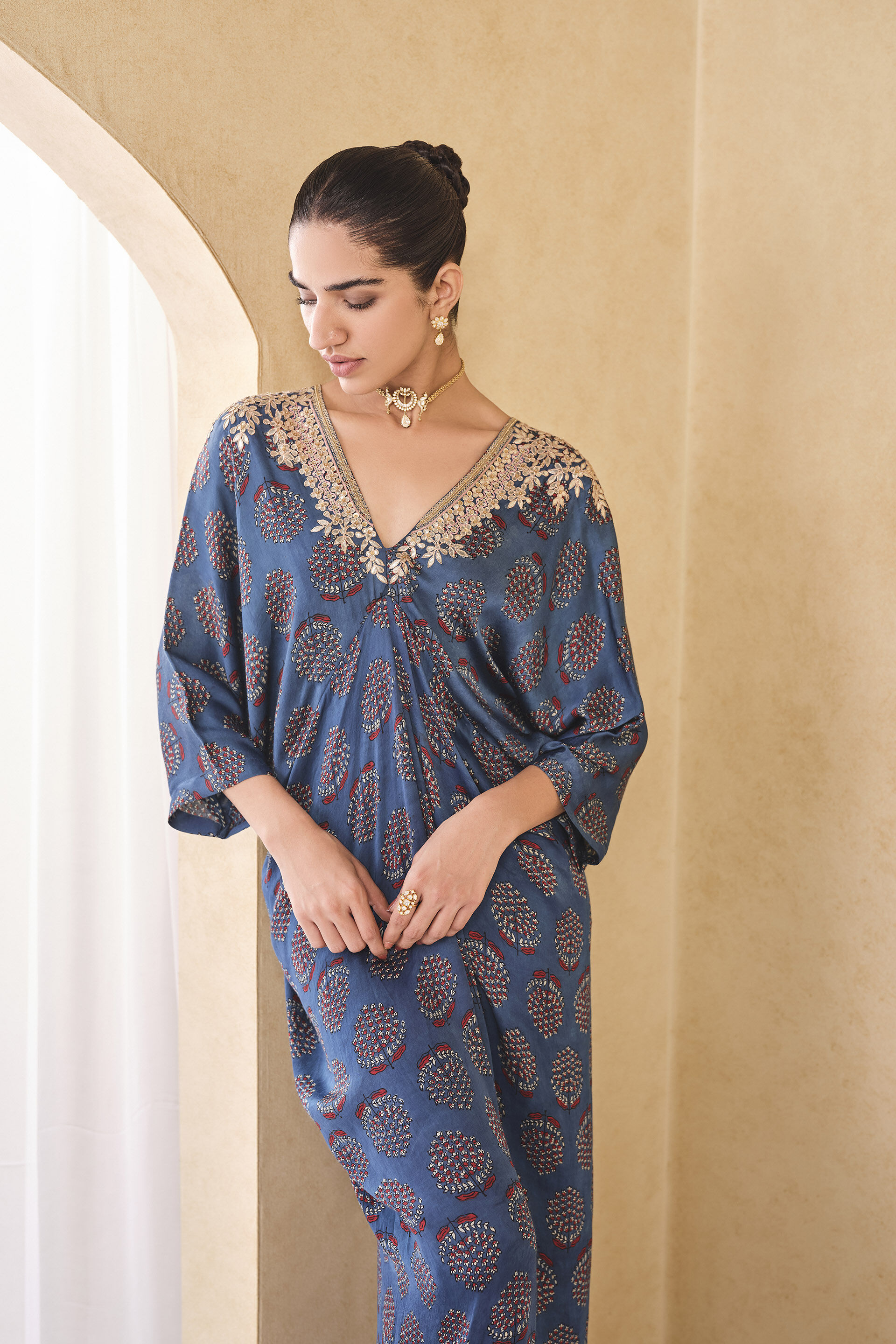 Drongo Printed Kaftan - Blue, Blue, image 6